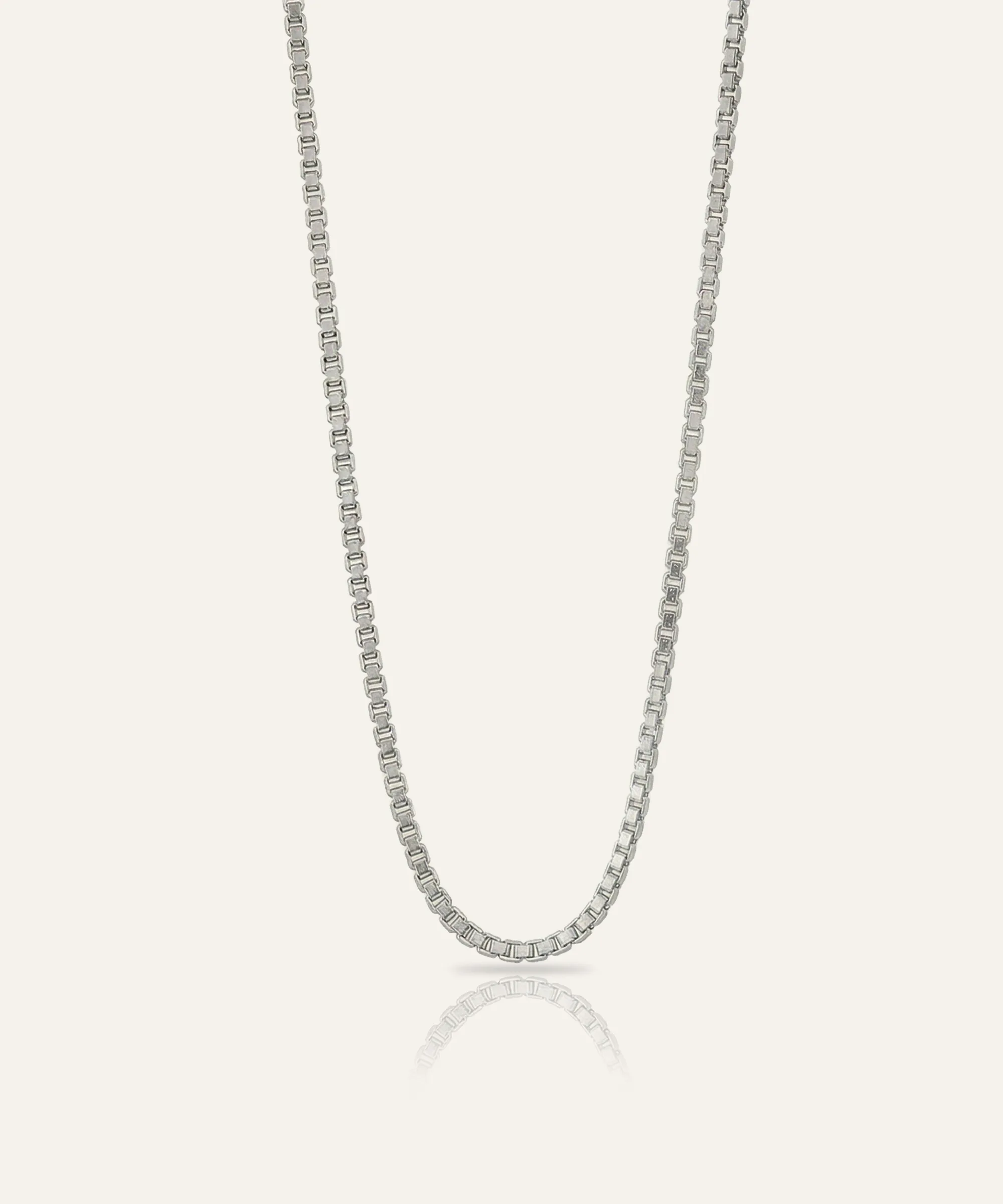 Silver Square Box Chain (No Warranty)