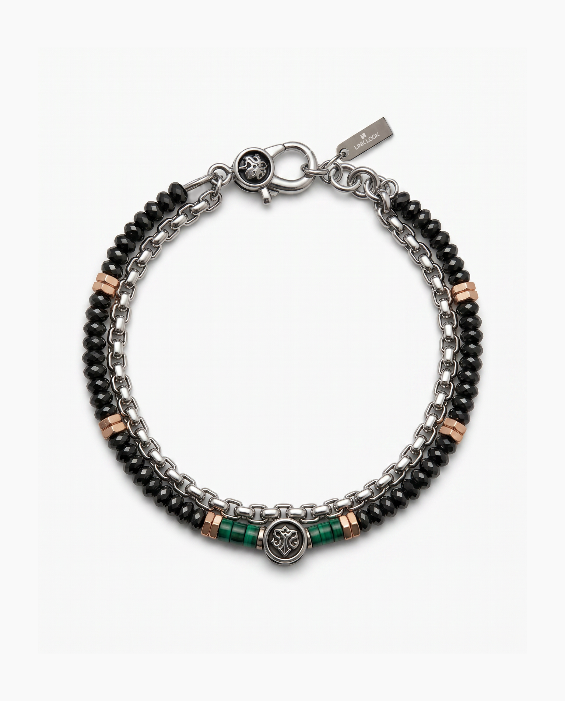 Malachite & Hematite Beaded Bracelet