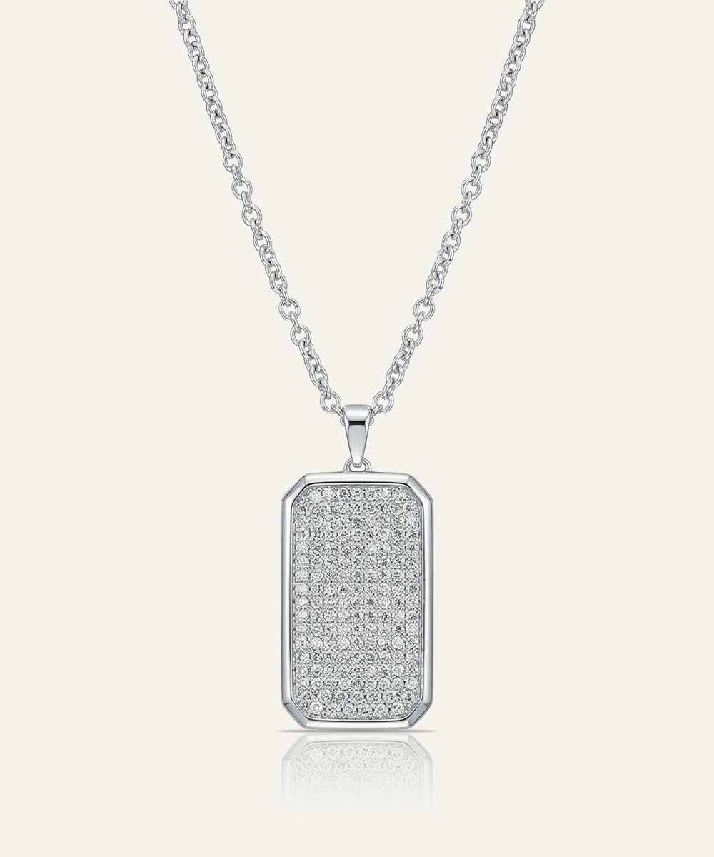 Lab-grown Diamond Dog Tag Pendant